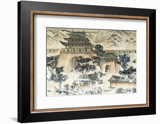 Mural telling the story of Journey to the West, Gansu Province, China-Keren Su-Framed Photographic Print