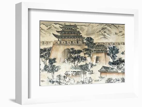 Mural telling the story of Journey to the West, Gansu Province, China-Keren Su-Framed Photographic Print