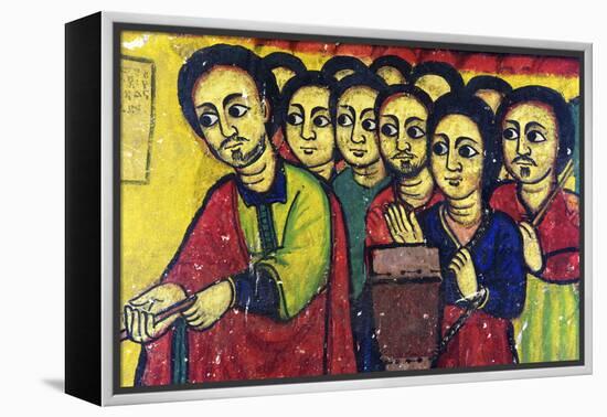 Murals in 16th Century Christian Monastery and Church of Azuwa Maryam, Zege Peninsula, Ethiopia-Simon Montgomery-Framed Premier Image Canvas