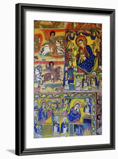 Murals in Christian Monastery and Church of Azuwa Maryam, Zege Peninsula, Lake Tana, Ethiopia-Simon Montgomery-Framed Photographic Print