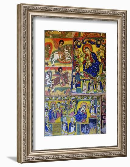 Murals in Christian Monastery and Church of Azuwa Maryam, Zege Peninsula, Lake Tana, Ethiopia-Simon Montgomery-Framed Photographic Print