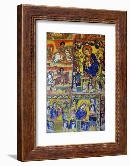 Murals in Christian Monastery and Church of Azuwa Maryam, Zege Peninsula, Lake Tana, Ethiopia-Simon Montgomery-Framed Photographic Print