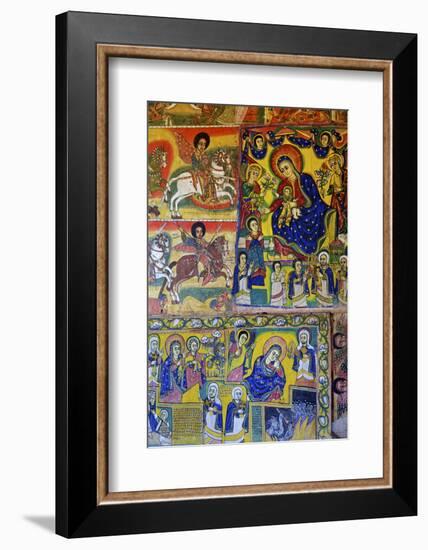 Murals in Christian Monastery and Church of Azuwa Maryam, Zege Peninsula, Lake Tana, Ethiopia-Simon Montgomery-Framed Photographic Print