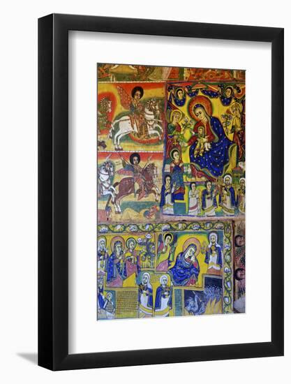 Murals in Christian Monastery and Church of Azuwa Maryam, Zege Peninsula, Lake Tana, Ethiopia-Simon Montgomery-Framed Photographic Print
