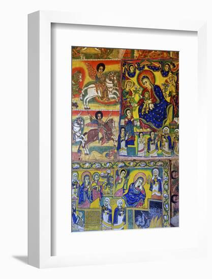 Murals in Christian Monastery and Church of Azuwa Maryam, Zege Peninsula, Lake Tana, Ethiopia-Simon Montgomery-Framed Photographic Print