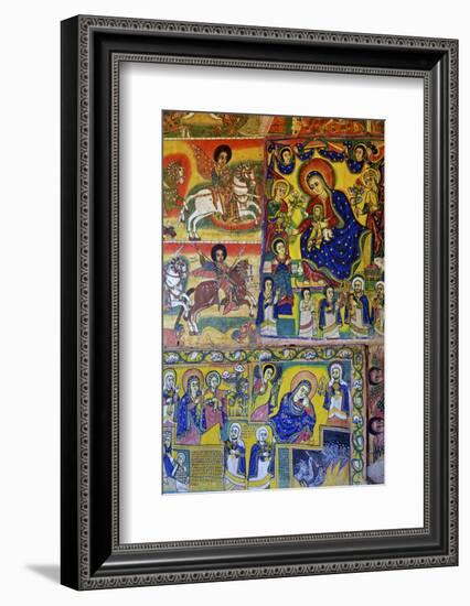 Murals in Christian Monastery and Church of Azuwa Maryam, Zege Peninsula, Lake Tana, Ethiopia-Simon Montgomery-Framed Photographic Print