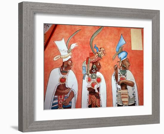 Murals in Mayan Temple, Bonampak, Museum of Mexican History, Monterrey, Nuevo Leon, Chiapas, Mexico-Russell Gordon-Framed Photographic Print