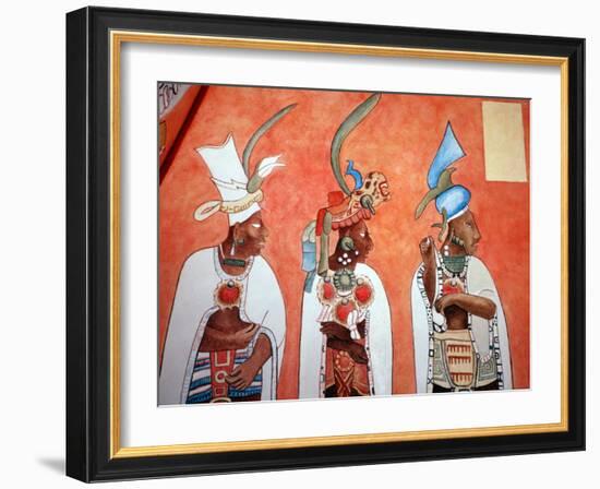 Murals in Mayan Temple, Bonampak, Museum of Mexican History, Monterrey, Nuevo Leon, Chiapas, Mexico-Russell Gordon-Framed Photographic Print