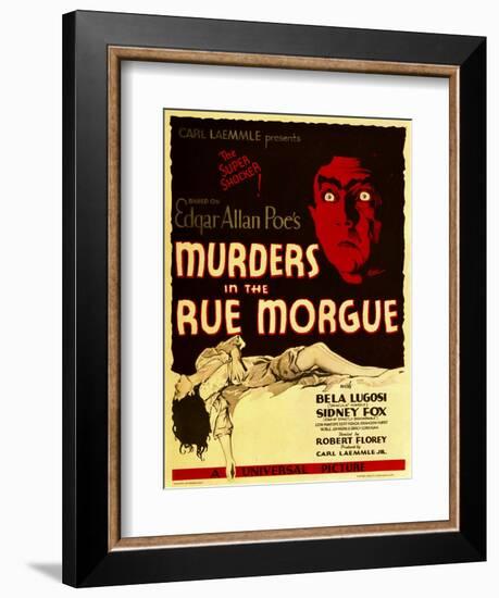 Murders in the Rue Morgue, Bela Lugosi on Window Card, 1932-null-Framed Art Print