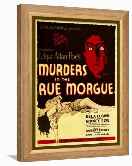 Murders in the Rue Morgue, Bela Lugosi on Window Card, 1932-null-Framed Stretched Canvas