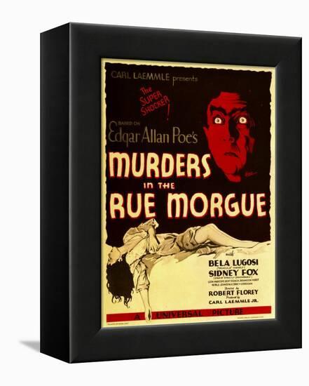 Murders in the Rue Morgue, Bela Lugosi on Window Card, 1932-null-Framed Stretched Canvas