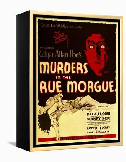 Murders in the Rue Morgue, Bela Lugosi on Window Card, 1932-null-Framed Stretched Canvas