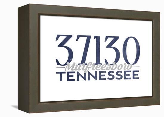 Murfreesboro, Tennessee - 37130 Zip Code (Blue)-Lantern Press-Framed Stretched Canvas