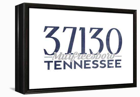 Murfreesboro, Tennessee - 37130 Zip Code (Blue)-Lantern Press-Framed Stretched Canvas