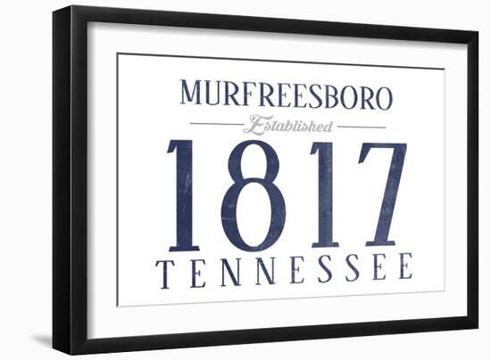 Murfreesboro, Tennessee - Established Date (Blue)-Lantern Press-Framed Art Print