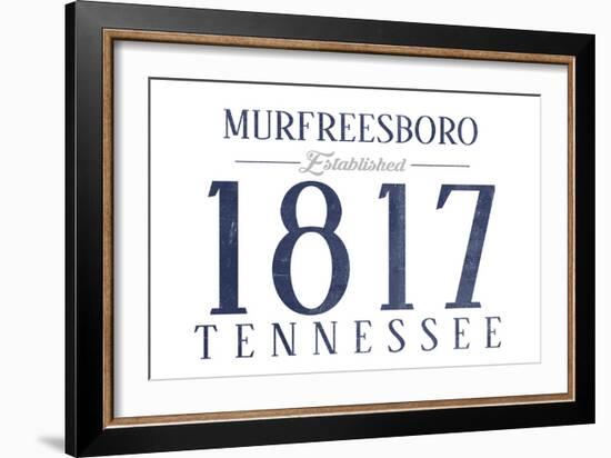 Murfreesboro, Tennessee - Established Date (Blue)-Lantern Press-Framed Art Print