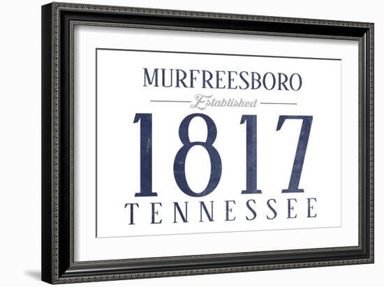Murfreesboro, Tennessee - Established Date (Blue)-Lantern Press-Framed Art Print