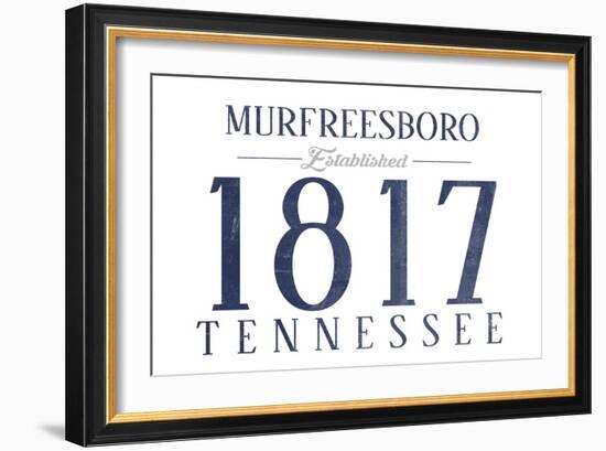 Murfreesboro, Tennessee - Established Date (Blue)-Lantern Press-Framed Art Print