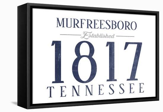 Murfreesboro, Tennessee - Established Date (Blue)-Lantern Press-Framed Stretched Canvas