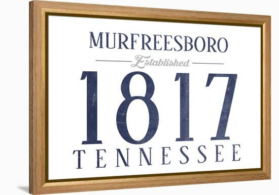 Murfreesboro, Tennessee - Established Date (Blue)-Lantern Press-Framed Stretched Canvas