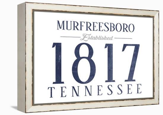 Murfreesboro, Tennessee - Established Date (Blue)-Lantern Press-Framed Stretched Canvas