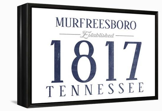 Murfreesboro, Tennessee - Established Date (Blue)-Lantern Press-Framed Stretched Canvas