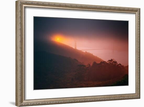 Murky Gold, Golden Gate, Sun and Fog, San Francisco-null-Framed Photographic Print