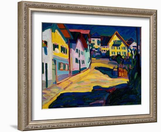 Murnau Burggrabenstrasse, 1908-Wassily Kandinsky-Framed Art Print