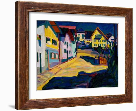 Murnau Burggrabenstrasse, 1908-Wassily Kandinsky-Framed Art Print