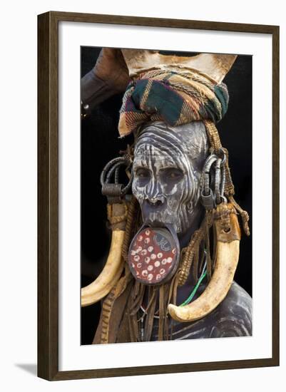 Mursi Tribe Woman, Omo River Valley, Ethiopia-Jaynes Gallery-Framed Photographic Print