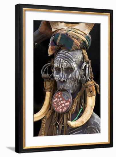 Mursi Tribe Woman, Omo River Valley, Ethiopia-Jaynes Gallery-Framed Photographic Print