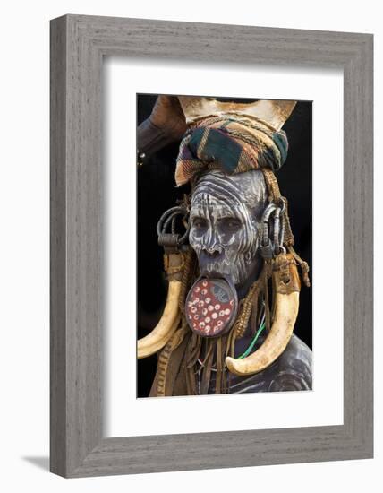 Mursi Tribe Woman, Omo River Valley, Ethiopia-Jaynes Gallery-Framed Photographic Print