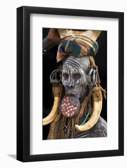 Mursi Tribe Woman, Omo River Valley, Ethiopia-Jaynes Gallery-Framed Photographic Print