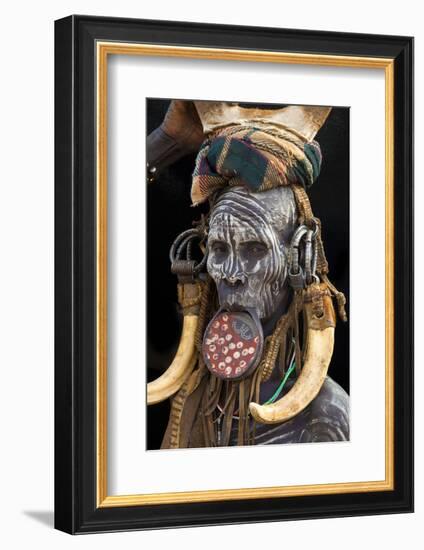 Mursi Tribe Woman, Omo River Valley, Ethiopia-Jaynes Gallery-Framed Photographic Print