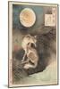 Musashi Plain Moon, 1891-92 (Nishiki-E Woodblock Print, with Bokashi)-Tsukioka Yoshitoshi-Mounted Giclee Print