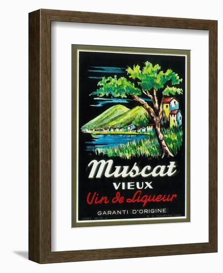 Muscat Vieux Wine Label - Europe-Lantern Press-Framed Art Print