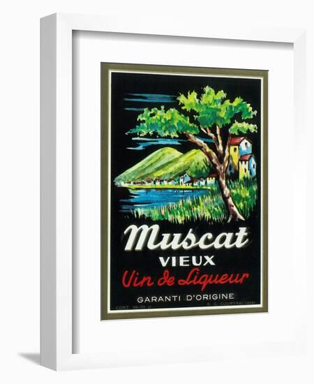 Muscat Vieux Wine Label - Europe-Lantern Press-Framed Art Print