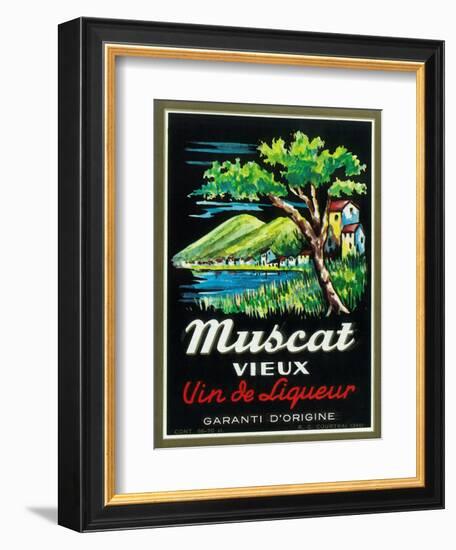 Muscat Vieux Wine Label - Europe-Lantern Press-Framed Art Print