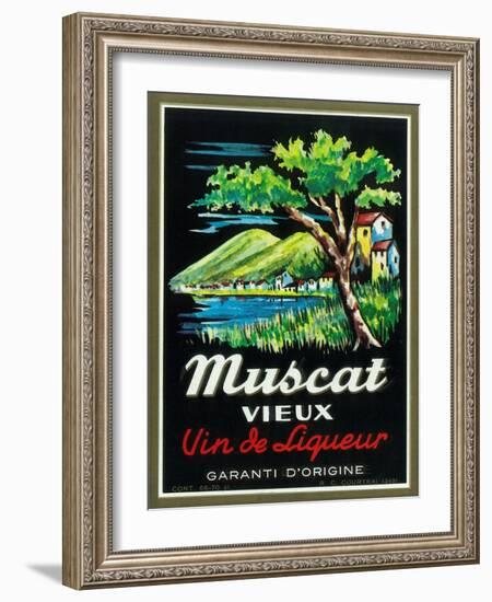 Muscat Vieux Wine Label - Europe-Lantern Press-Framed Art Print