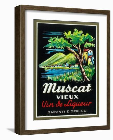 Muscat Vieux Wine Label - Europe-Lantern Press-Framed Art Print