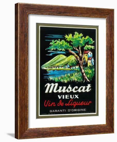 Muscat Vieux Wine Label - Europe-Lantern Press-Framed Art Print