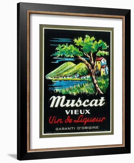 Muscat Vieux Wine Label - Europe-Lantern Press-Framed Art Print