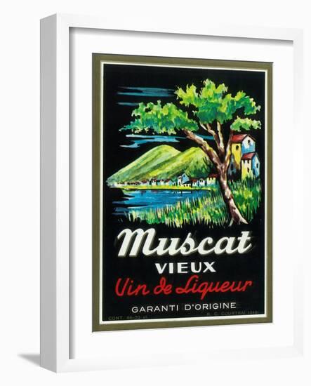 Muscat Vieux Wine Label - Europe-Lantern Press-Framed Art Print