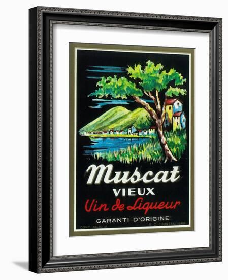 Muscat Vieux Wine Label - Europe-Lantern Press-Framed Art Print