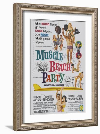 Muscle Beach Party, 1964, Directed by William Asher-null-Framed Giclee Print