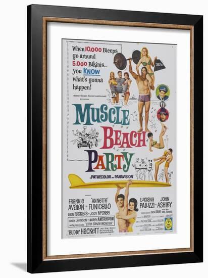 Muscle Beach Party, 1964, Directed by William Asher-null-Framed Giclee Print