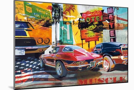 Muscle Cars-Ray Foster-Mounted Art Print
