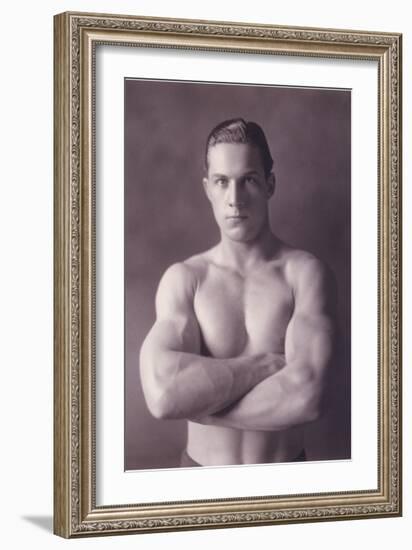 Muscle Man with Arms Crossed-null-Framed Art Print