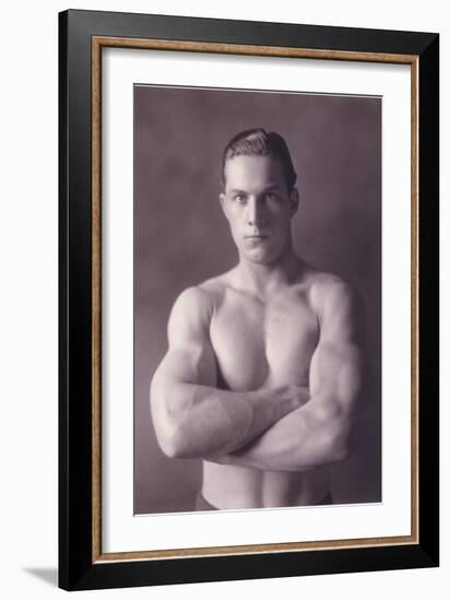 Muscle Man with Arms Crossed-null-Framed Art Print