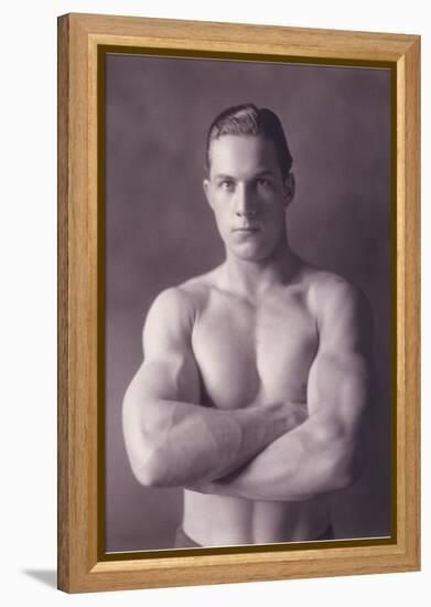 Muscle Man with Arms Crossed-null-Framed Stretched Canvas